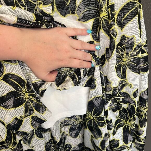 Topshop Outline Hibiscus Maxi Skirt with Front Split - Picture 7 of 13